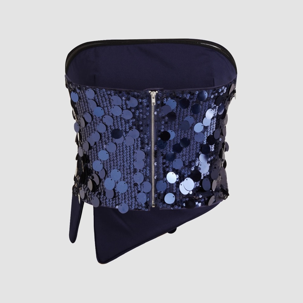 Cider Navy Sequin Strapless Top - Picture 2 of 6